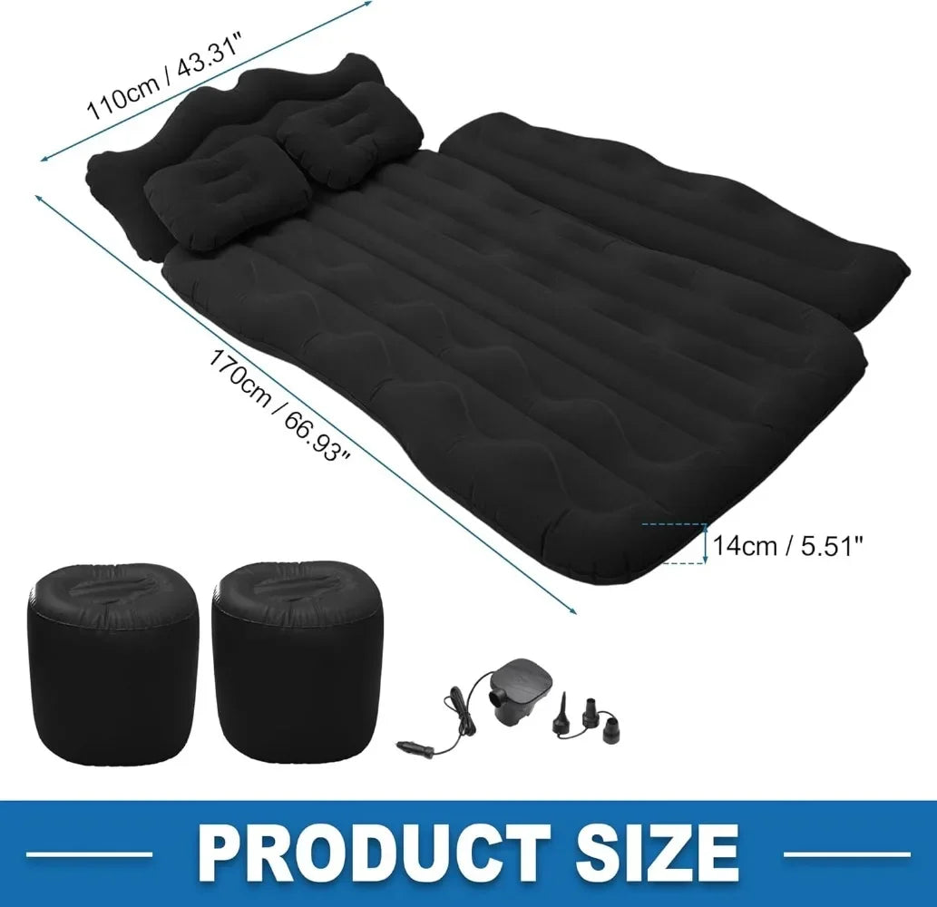 Car Air Mattress Sleeping Mat Comfortable 170x110x14cm Back Seat Bed Camping Air Mattress Bed with Pillows for Car SUV